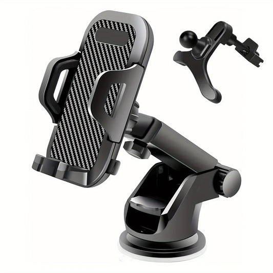 2-in-1 Car Phone Mount | Long Arm Suction Cup Holder | Air Vent Holder | Cell Phone Holder | Hands Free Cradle | Fit for Smartphone, iPhone, Cell Phone Automobile Cradles Universal