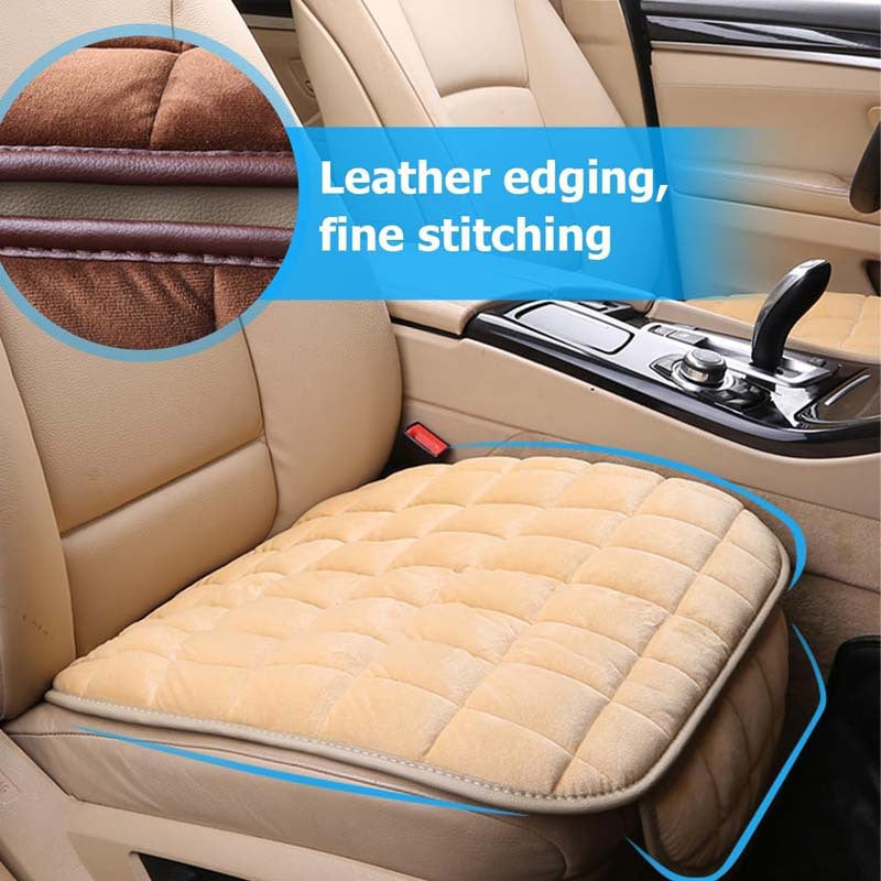 Four Seasons Plush Plaid Thick Warm Pad Car Seat Protector Seat Cover Universal Oval Car Seat Cushion, Soft and Breathable, Non-slip, Lightweight and Portable, Hand Washable Car Seat Protector Interior Accessories, Black 2 Front Seats and 1 Back Seat