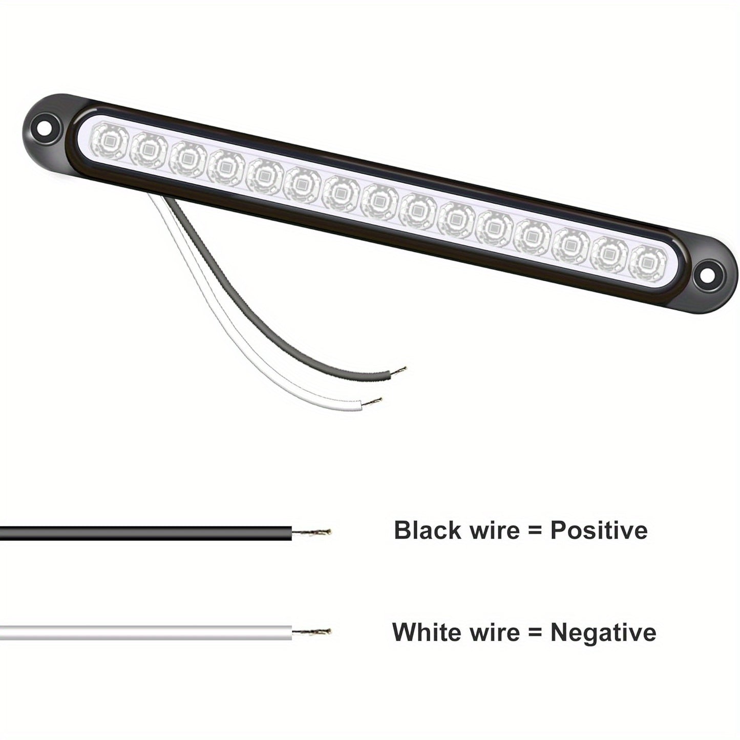 4pcs White 15LEDs Trailer Brake Tail Light Bar LED Trailer Lights Stop Turn Signal Tail Lights Trailer Identification Light for Marine Boats Golf Truck Offroad