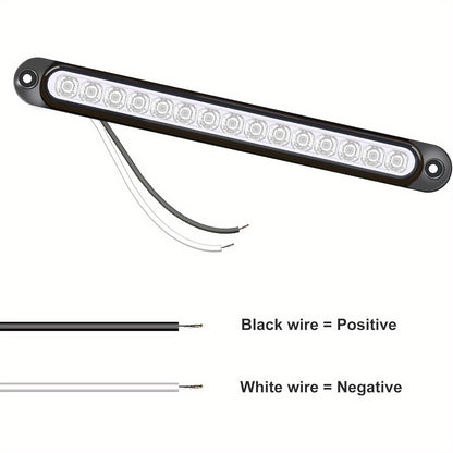 4pcs White 15LEDs Trailer Brake Tail Light Bar LED Trailer Lights Stop Turn Signal Tail Lights Trailer Identification Light for Marine Boats Golf Truck Offroad
