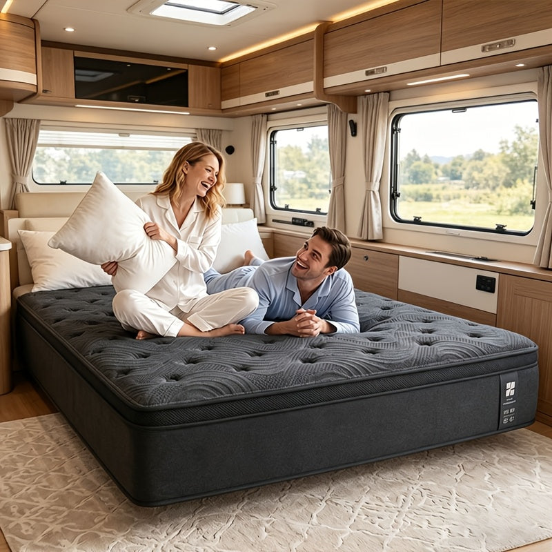 6/12/14/16 Inch Hybrid Spring Mattress, Twin Full Queen King Size, Ergonomic Medium Firm Support Mattress, Luxury Comfort for Home, RV And Camper Use