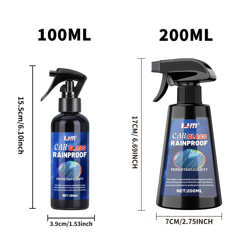 Anti-Rain Glass Coating - Hydrophobic Spray for Windshield & Mirrors, Improves Visibility & Repels Water for Safer Driving, Polishing and Waxing Kit