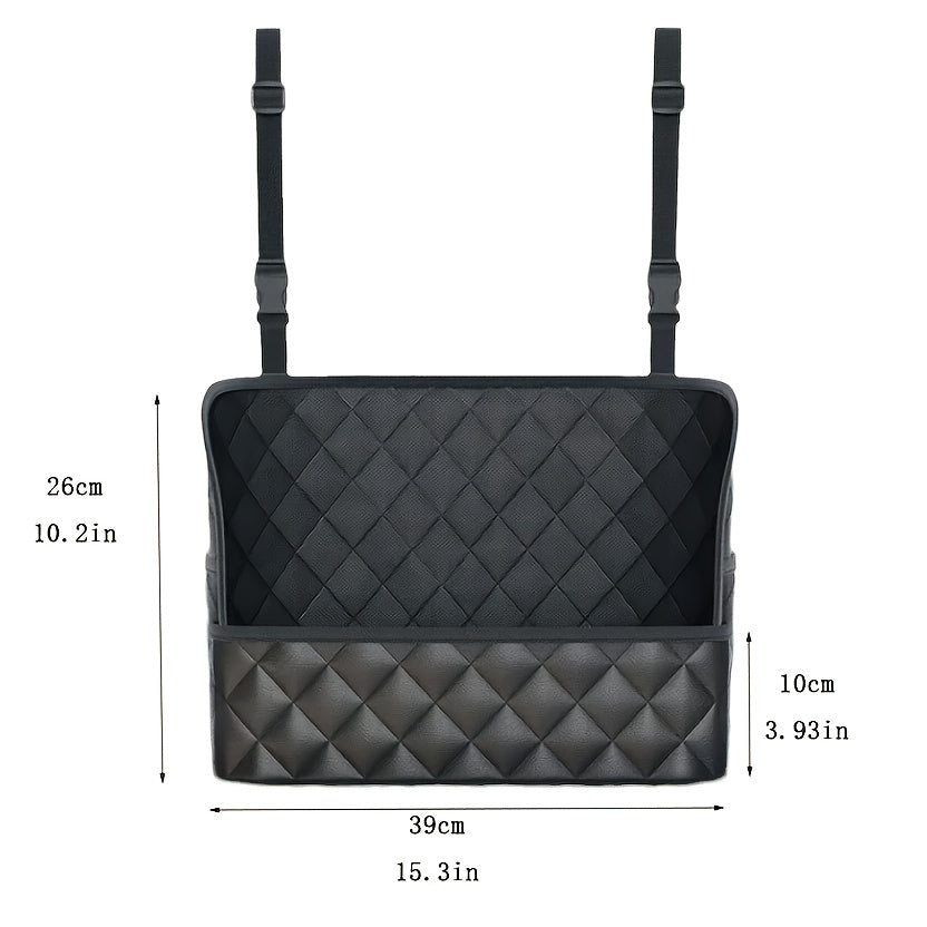 Car Seat Back Organizer PU Leather – Large Capacity Storage Net Bag, Hanging Mount, Lightweight Car Interior Accessory, Single & 2-Pack Options