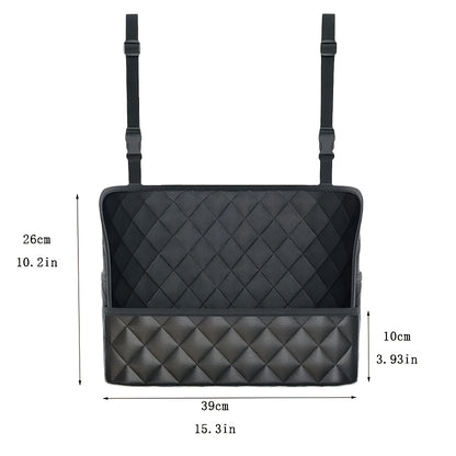 Car Seat Back Organizer PU Leather – Large Capacity Storage Net Bag, Hanging Mount, Lightweight Car Interior Accessory, Single & 2-Pack Options