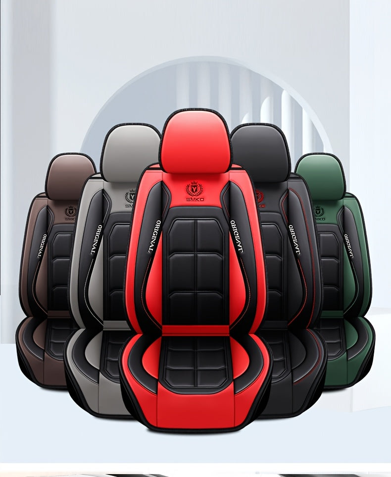 1pc, 2pcs, 5pcs, Advanced Faux Leather Car Seat Cover, Imitation Faux Leather Car Seat Cover, Protective Seat Cover, Suitable For Cars, SUVs, Vans And Trucks, Dirt-resistant, Send Gifts To Relatives