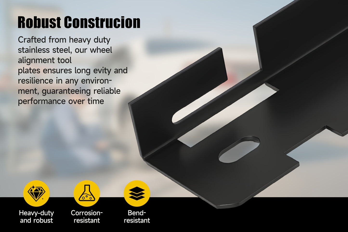 2pcs Wheel Repair Tools, Wheel Alignment Tools, Heavy Duty Toe-In Positioning Tool Plate with Hanging Holes for Easy Wall Mounted Storage Black, Universal Fit for Car, Truck, SUV, Valentine'S Day Gifts, Halloween Gifts