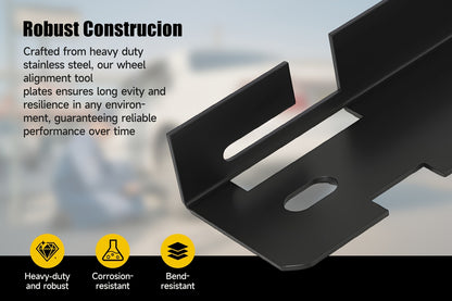 2pcs Wheel Repair Tools, Wheel Alignment Tools, Heavy Duty Toe-In Positioning Tool Plate with Hanging Holes for Easy Wall Mounted Storage Black, Universal Fit for Car, Truck, SUV, Valentine'S Day Gifts, Halloween Gifts