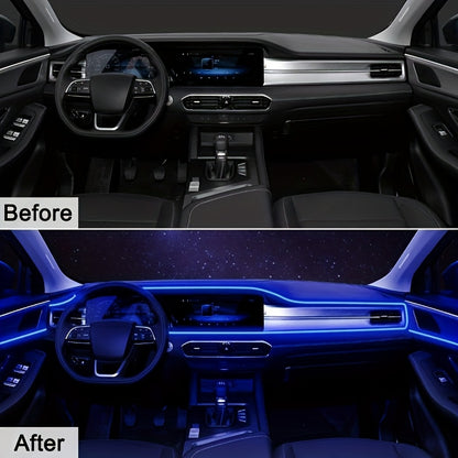 RGB LED Car Interior Ambient Light Strip 120-Inch 7-Color App Control USB 5V Flexible Neon Dashboard Console Accent Lighting Kit DIY