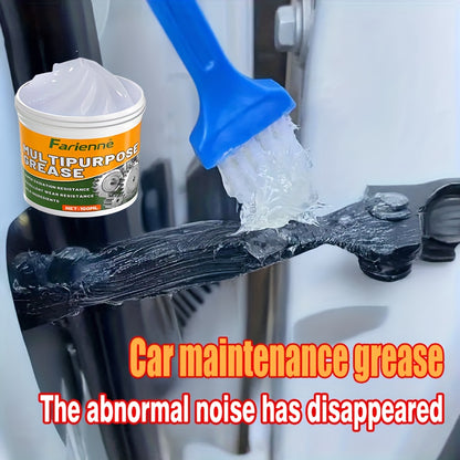 Multi-Purpose Grease, 3.38 Oz with Brush - Garage Door Hinge Lubricant for Automobiles, Ships, And Industrial Metal Contact Parts