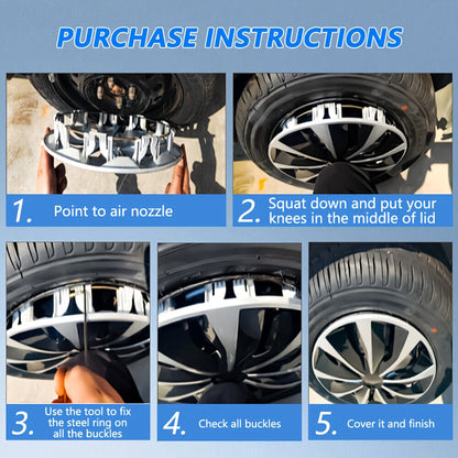 4X 16" Wheel Covers Snap On Hubcaps Full Hub Caps Fit for R15 Tire & Steel Rim, Premium Protection, Easy Installation, And Enhanced Aesthetice, Universal Compatible with Sedan, Truck, SUV, Coupe