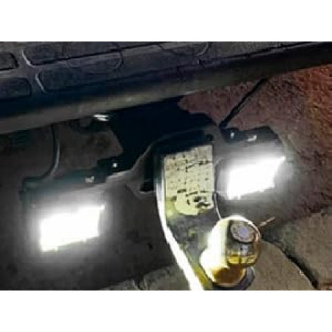 Hitch LED Lights, 4 Inch LED Work Light Pods with 2.5 Inch Towing Hitch Mount Brackets for Truck Trailer SUV Pickup Fit Dual Led Off-Road Driving Hitch Light Bar, Without Battery