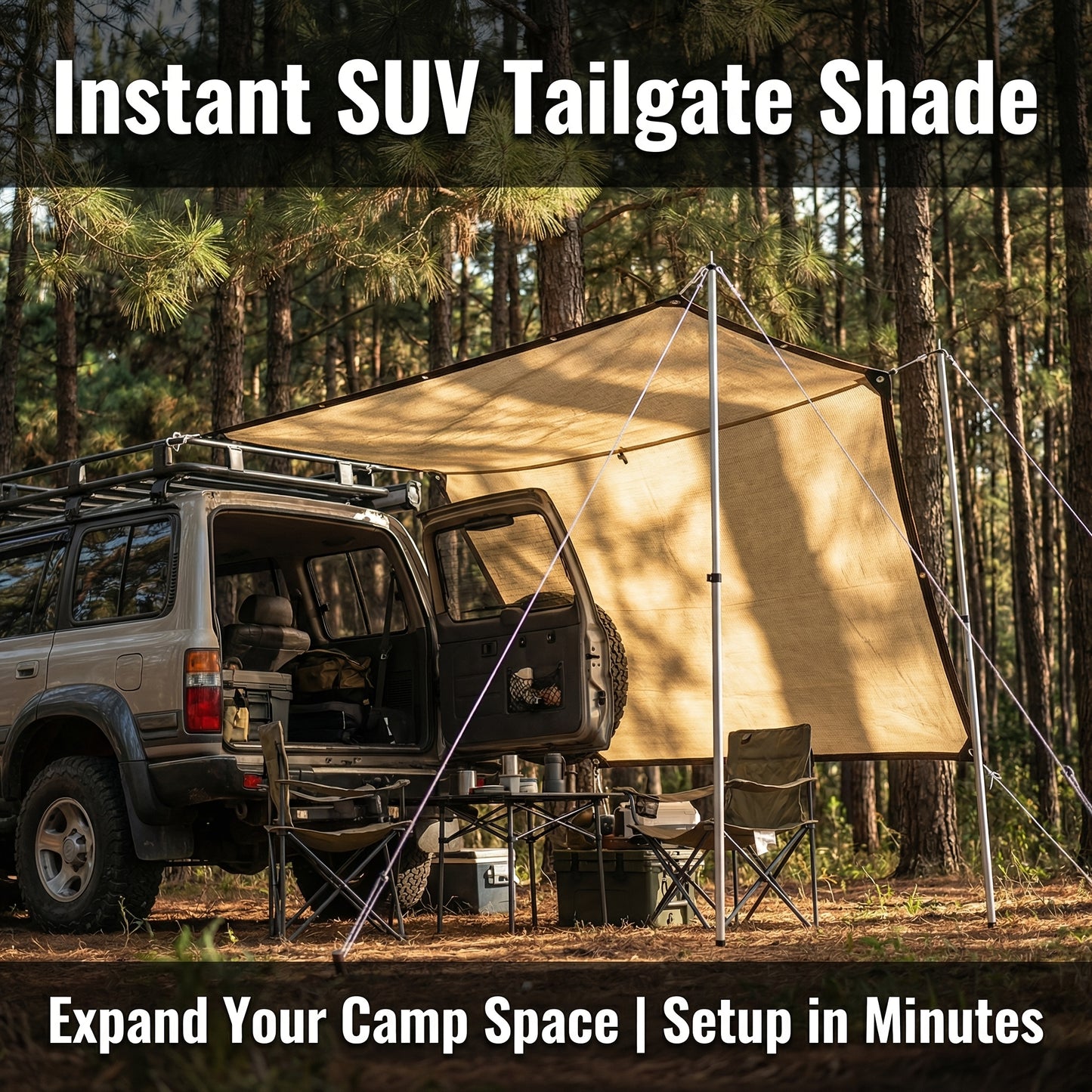 RV Camper Shade Cloth-Breathable Uv-Resistant Sun Shade Tarp, Brass Grommets, Includes Tie-Down Ropes for Versatile Outdoor Use
