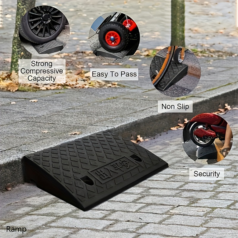 Two Heavy-duty Plastic Ramps, Sturdy, Anti-slip And Weather-resistant, Portable Access for Cars, Bicycles, Medical Equipment And Wheelchairs - Suitable for Easter, Women's Day, Mother's Day, Independence Day, Ramadan, Trucks And Bicycles