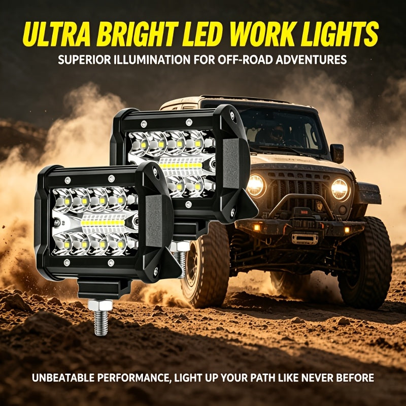 4.3/6.3 Inch LED Lights Super Bright, for Electric Vehicles, Motorcycles, Off-road Pickups, Ships, Super High Brightness Off-road Lights, Motor Vehicle Exterior Lighting, Improve Visibility During Night Driving Perfect Gift for Father's Day