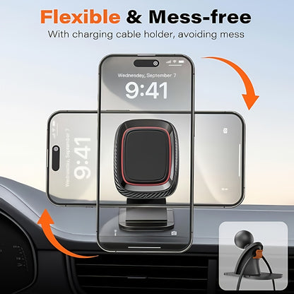 [Magnetic Phone Holder] VUXS Powerful Magnet Phone Holder, Used for Dashboard, Rotatable Magnetic Phone Holder, Compatible with iPhone, Samsung And Other Phones, with 4 Metal Plates And 4 Reinforced Magnets, High-Quality Magnetic Phone Holder