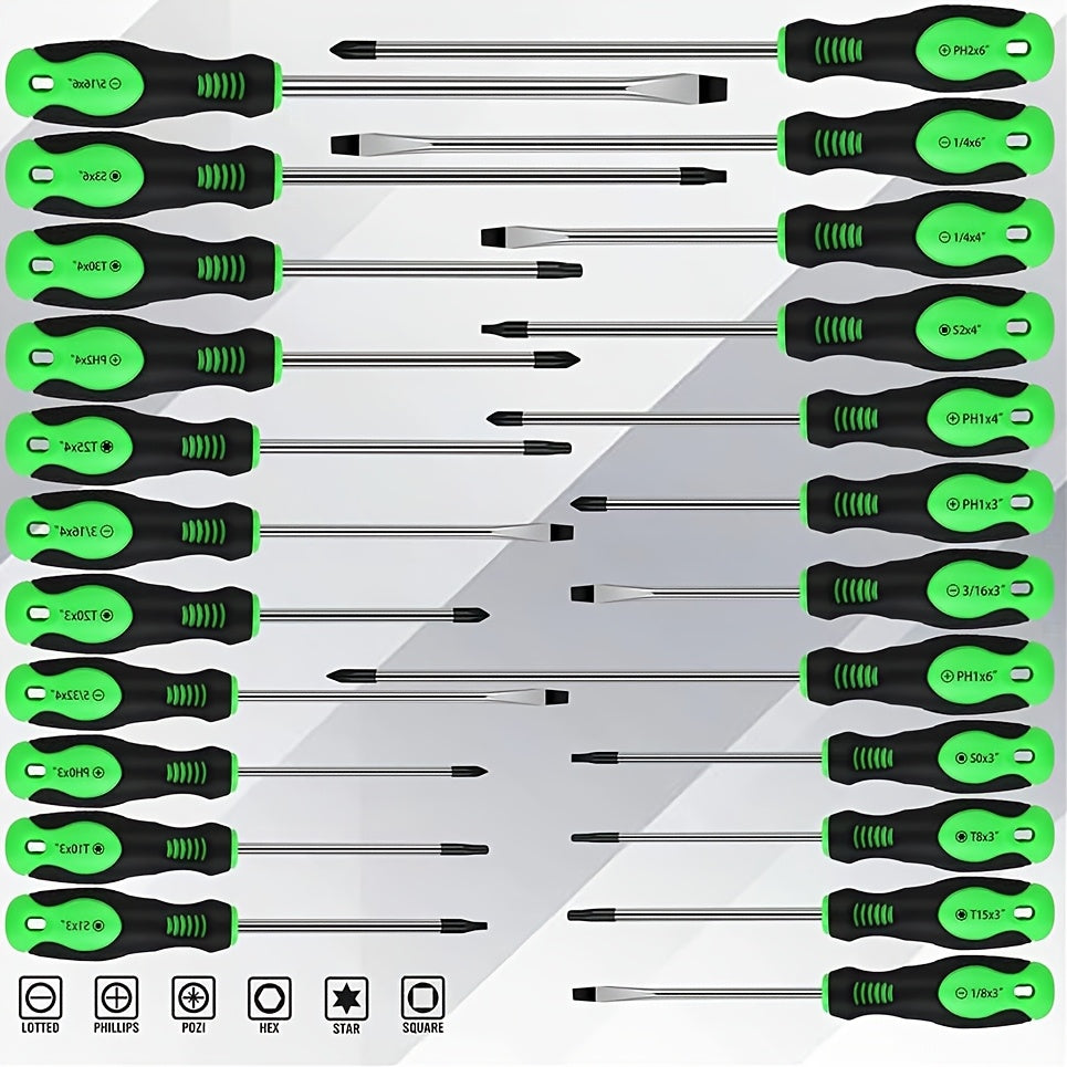 118pcs Magnetic Screwdriver Set with Plastic Organizer, Includes Precision, Slotted, Phillips, Hex, Pozidriv, Torx Screwdriver Set And Magnetizer Demagnetizer DIY Tools - Perfect Tools Gift for Men (Green/Red/Blue/Orange&Blue)