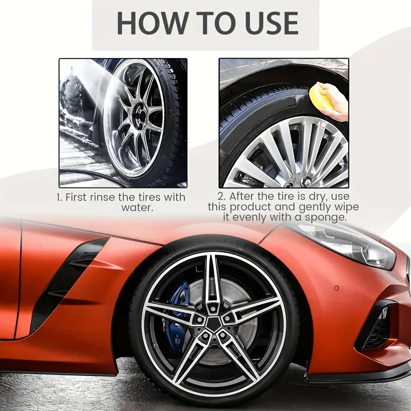 Tire Blackening Wax — Long-Lasting Shine & Scratch Concealment for Car, Bike & Motorcycle Wheels
