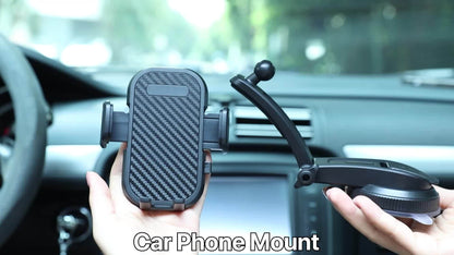 [All Phones Adjustable Car Holder] Soligu Car Phone Holder Mount, Universal Phone Holder Cradle For Car, Adjustable In Vertical And Horizontal Directions With High Stability, Strong Adhesion, Bonus Adhesive Pads For Car Dashboards, Compatibility With All