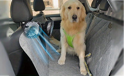 Dual Head Rear Car Fan with Super Powerful Cooling - Quiet Dual Head Fans, Ultra-Low Noise, Foldable Design, Long 70-inch USB Cord, for Cars, Home, Office, Travel - Vehicle Compatibility, Home Ventilation, Sleek Design, Efficient Airflow, Office Workers