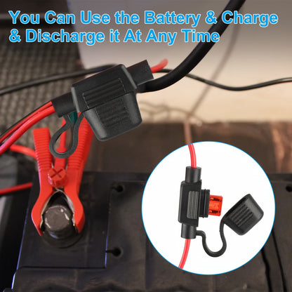 SAE Battery Cable Extension Wire with Fuse – 2pcs (SAE to O-Ring Terminal)