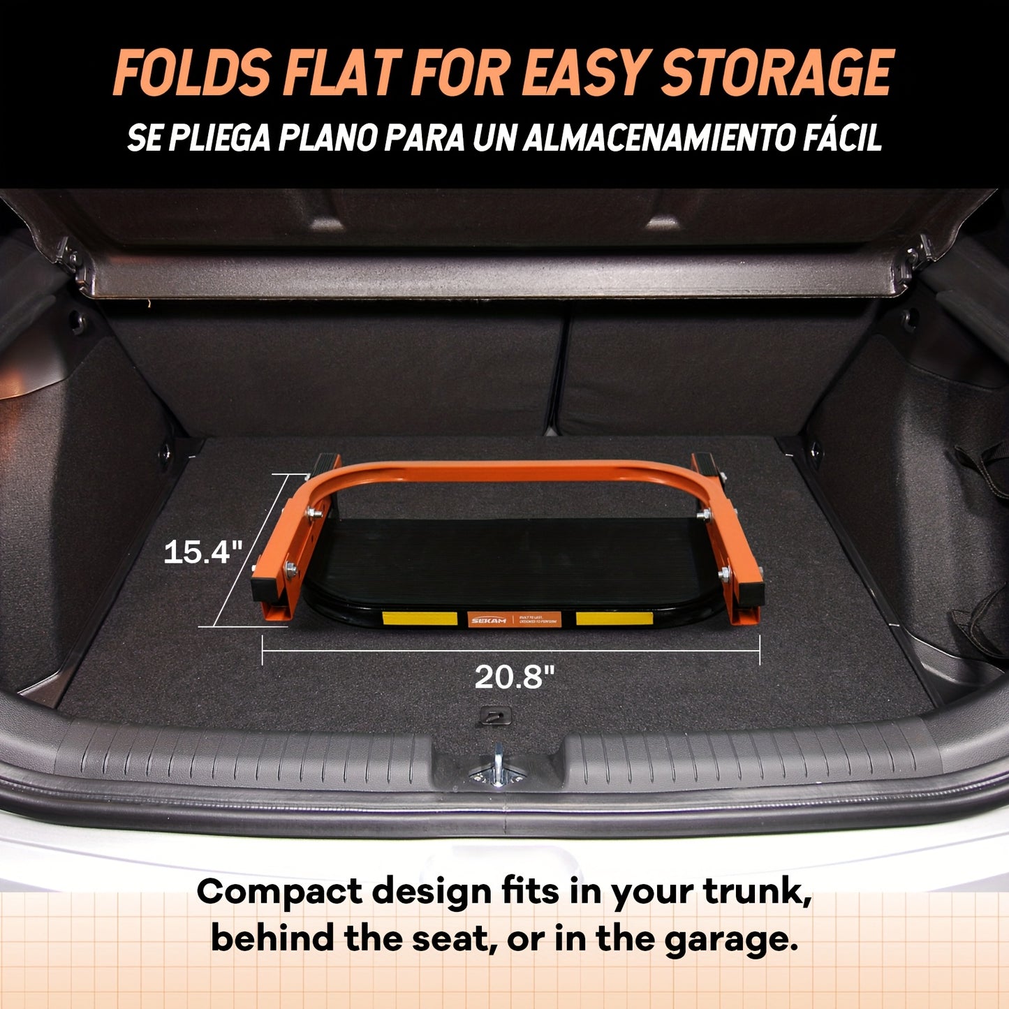 Heavy Duty Foldable Tire Steps with Anti-Slip Texture, Adjustable Height, 300/650 Lbs Load Capacity, Fits Tires Up to 13.5In Wide, Portable Telescopic Ladder for Roof Rack & Roof Climbing, Universal Car Additions for Truck SUV Trailer