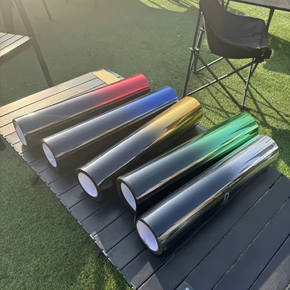 1 Roll of 19.7 X 118 Inch Two-Color Gradient Window Film with Heat Resistance, Protective, Contrasting, Tear-Off And Paste, Window Film Kit for Vehicle Exterior Additions