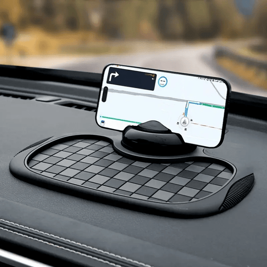 [Non-Slip PVC Dashboard Pad] Car Dashboard Pad With Rotating Mobile Phone Holder And License Plate - Non-Slip PVC, High Quality, Ergonomic Oval Design To Enhance Grip And Safe Driving
