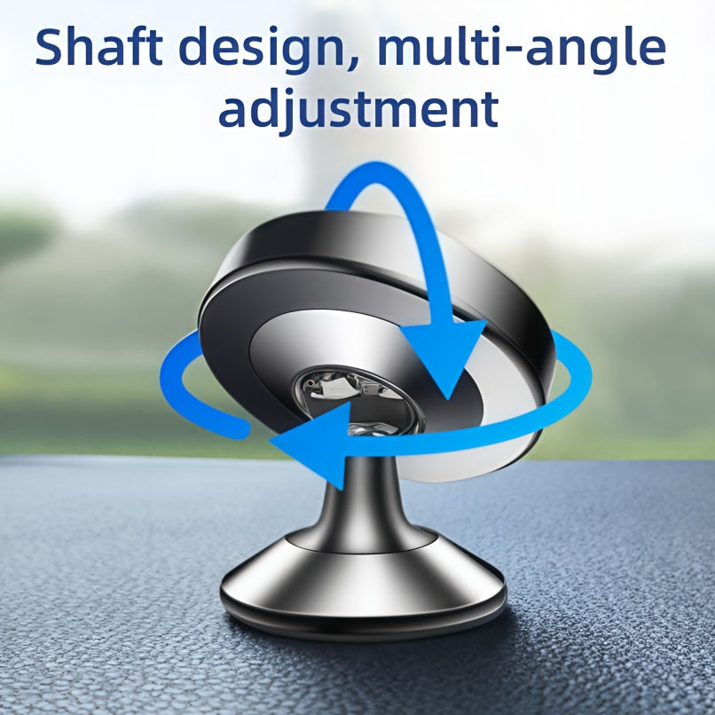 2-Pack Mini Low-Profile Magnetic Car Phone Mounts, 360° Aluminum Dashboard Holders, Strong Grip, One-Hand Use, Universal for iPhone And Android