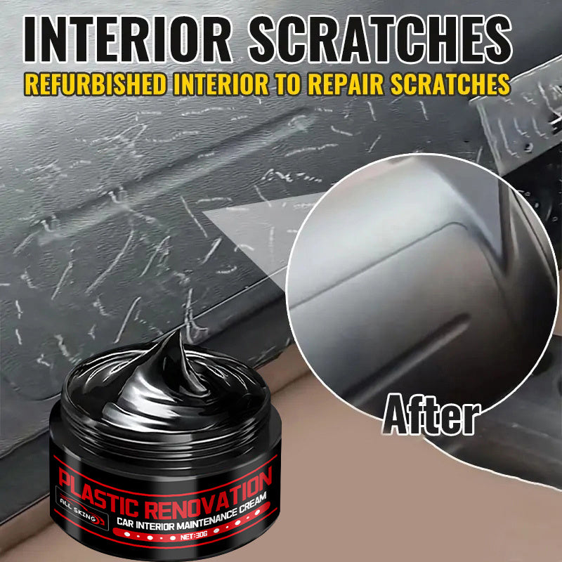 Car Plastic Part Restorer, Black Interior Trim Polishing Wax, Aging Prevention Refurbishment Agent, Repair Plastic Scratches, Tire Shine Paste, Leather Sofa Seat Care Cream, Suitable for All Car Interiors and Exteriors