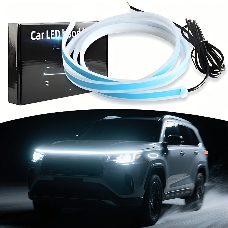 1pc Of 70-inch Engine Through-light, LED High-brightness White Light, Automatic Welcome Mode When Unlocked, with Steering Effect, 12V Indoor Wiring Installation, Suitable for Cars, SUVs And Other Models
