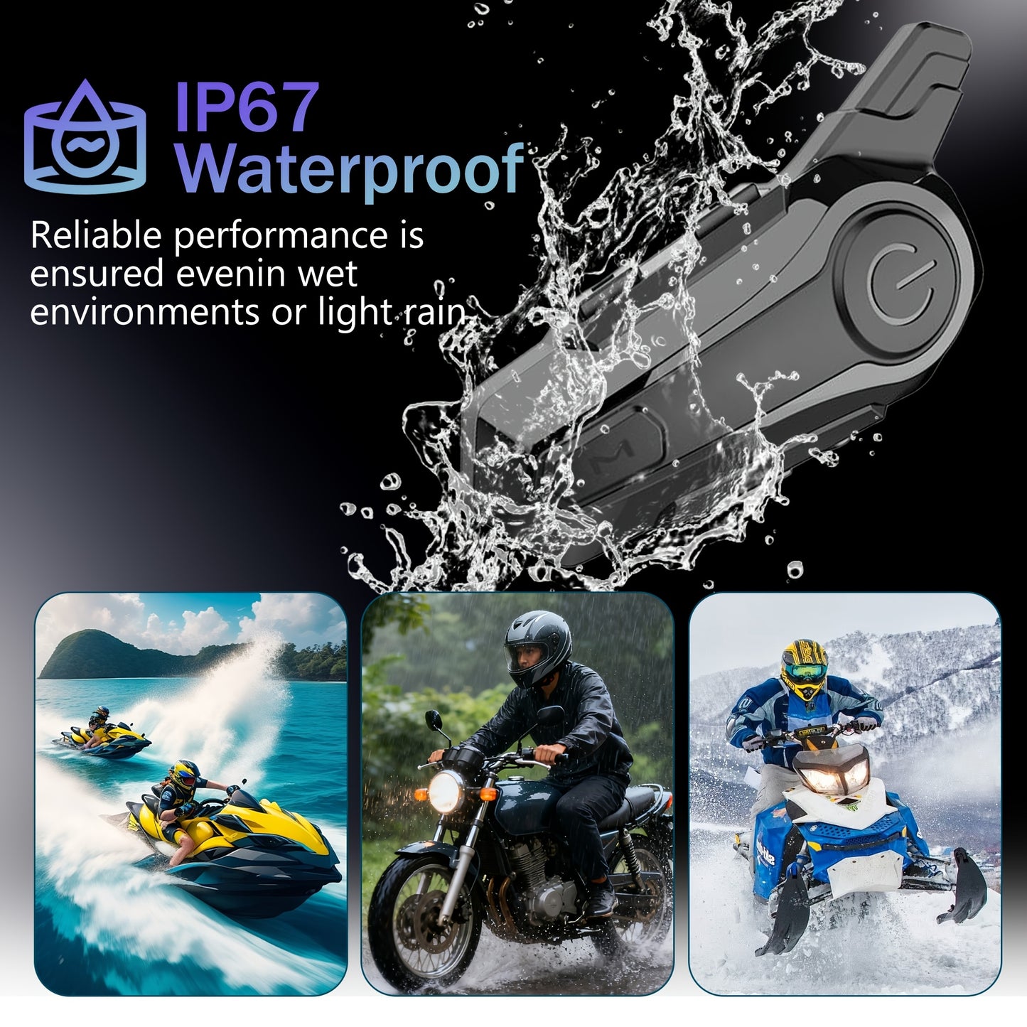 The Wireless Intercom Headset for Motorcycle Helmets Supports Real-Time Communication for Two People And Is, Compatible with Full-Face, Three-Quarter, And Open-Face Helmets.