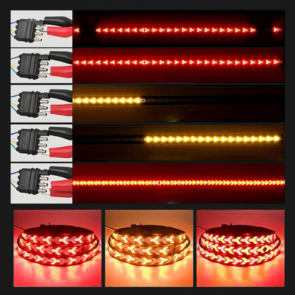 1pc, 60in LED Tailgate Striped Light for Trucks, Car Exterior Modern Vehicle Lighting, High Brightness Anti-rear-end LED Light Bar, Fish Bone Arrowhead Lamp for Pickup SUV, No-Drill Installation Bright Illumination for Enhanced Night Visibilityp