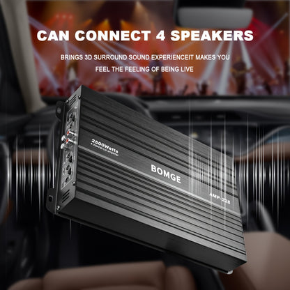 BOMGE Professional 4 Channel Amplifier Dub 4 Channel Car Amplifier AMP228 Vehicle Amplifier 2500 Watts Max for Subwoofers And Speakers