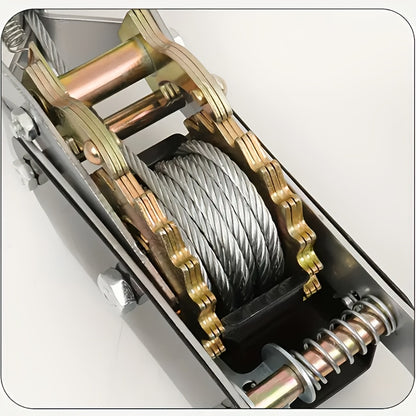 [Heavy Duty Winch] Heavy Duty Manual Winch, Cable Puller - Cargo Binding And Tightening Strap with 2 Hooks, Steel Wire Rope, Portable Tire Reinforcement Winch Manual Trailer, Equipment Transport Material Cable Tightening