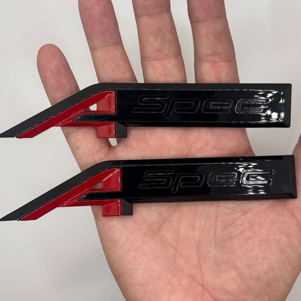 Black & Red 2PCS For Acura A-Spec Aspec Fender Rear Badge Sport Emblem Stickers