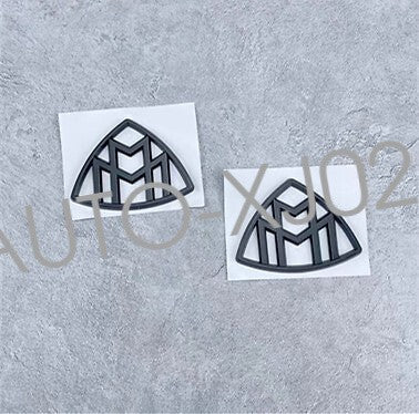 Gloss Black GLS600 Maybach Set Front Fender Rear Emblems Badge For Mercedes Benz