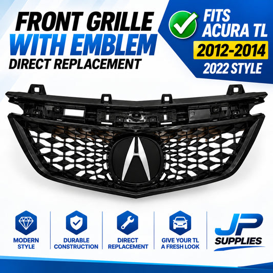Fits Acura TL 2012-2014 2022 Style Conversion Grille & Emblem Kit Gloss Black
