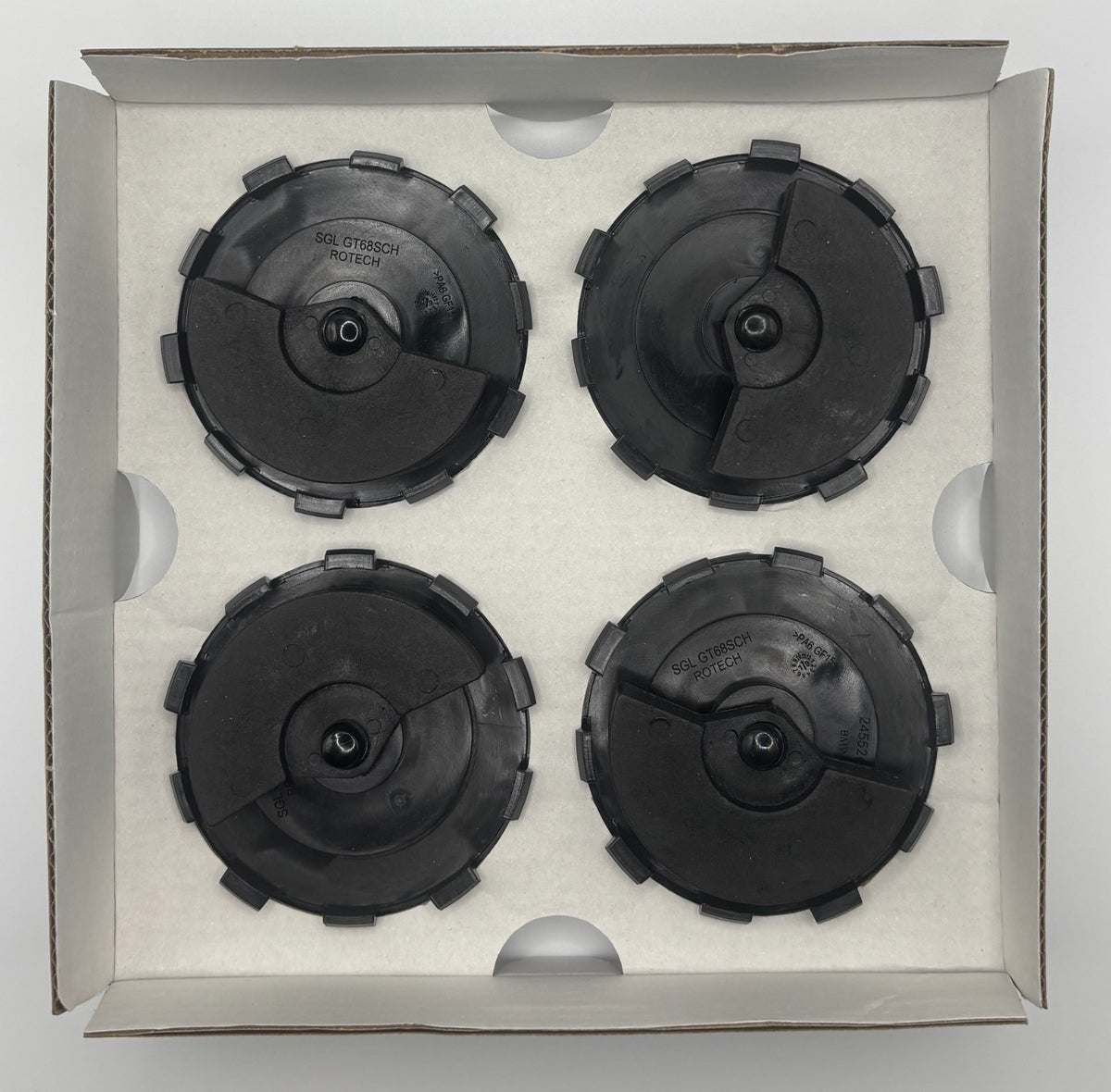 56mm 68mm Floating Center Caps Fits BMW Blue Black 50th Anniversary Set of 4