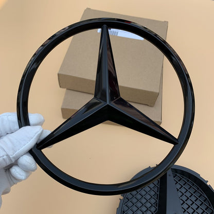 For Mercedes-Benz W205 W212 W218 W246 C117 Front Grille Star Emblem Black Badge