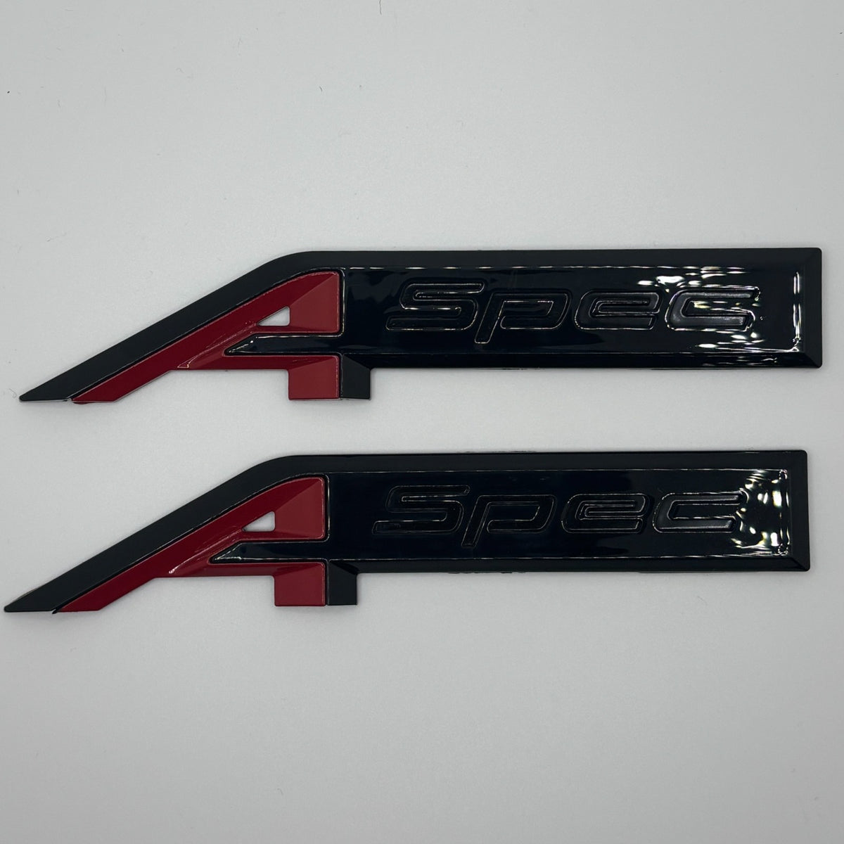 Black & Red 2PCS For Acura A-Spec Aspec Fender Rear Badge Sport Emblem Stickers