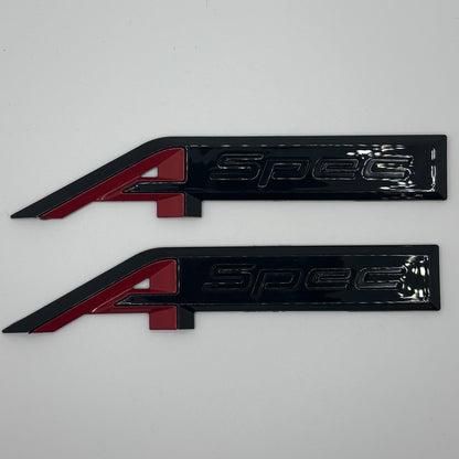 Black & Red 2PCS For Acura A-Spec Aspec Fender Rear Badge Sport Emblem Stickers