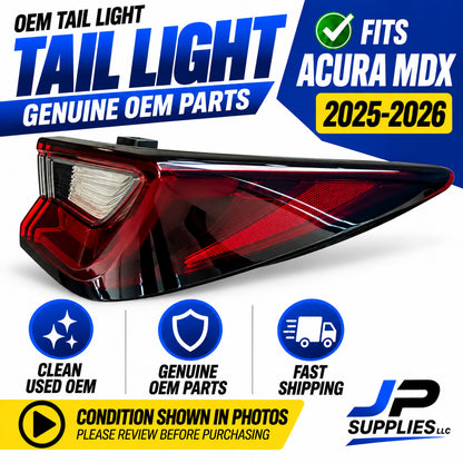 2025-2026 Acura MDX Right Rear Tail Light OEM LED Passenger Side A13