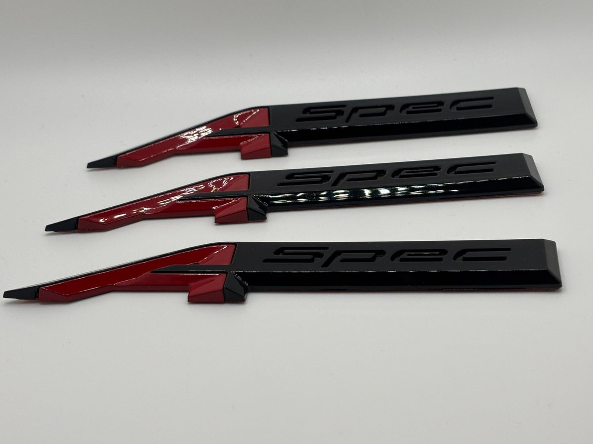 Black & Red 3PCS For Acura A-Spec Aspec Fender Rear Badge Sport Emblem Stickers