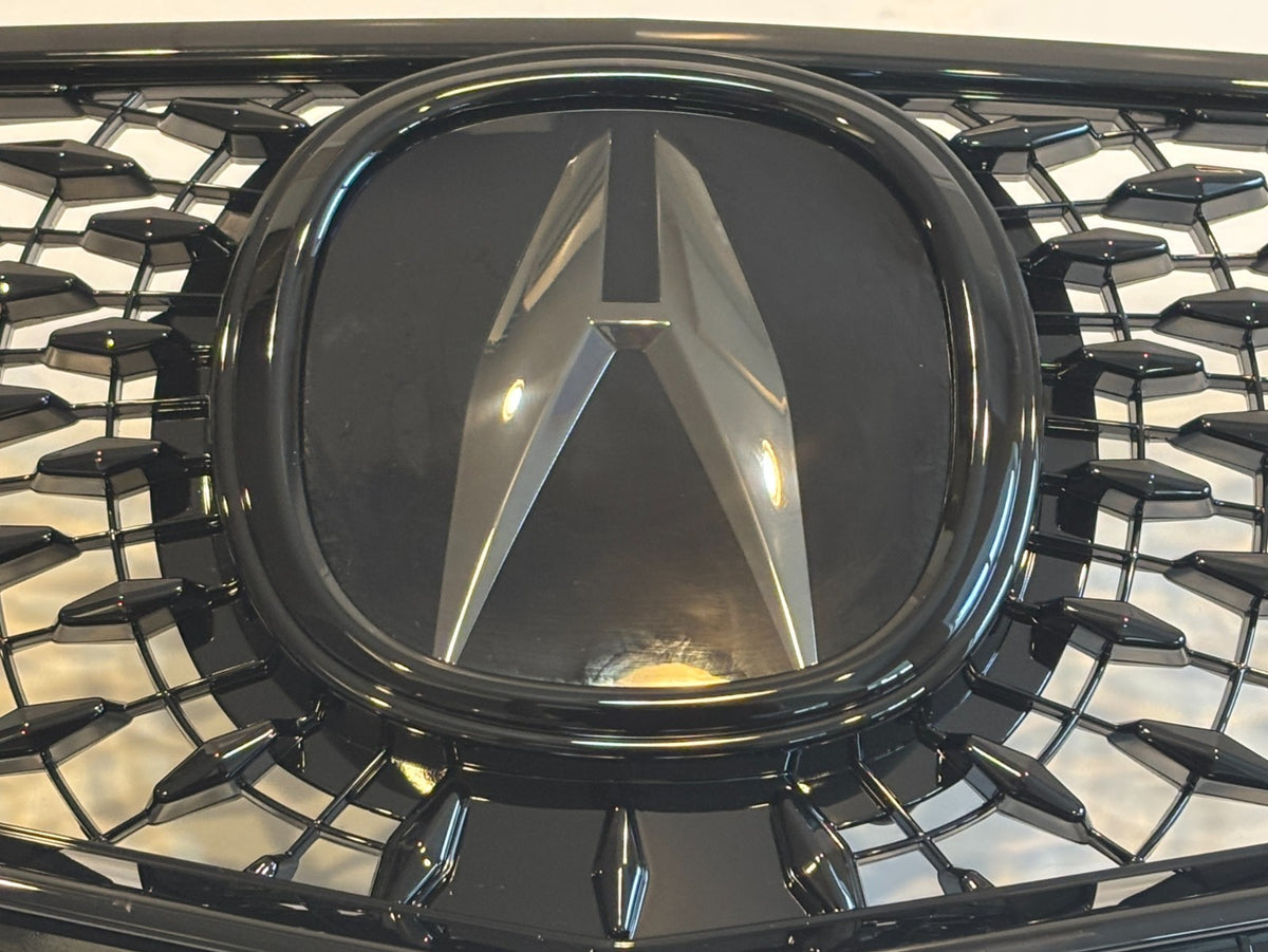 For 2015-2017 Acura TLX 2018-2020 Style Gloss Black Front Grille With OEM Emblem