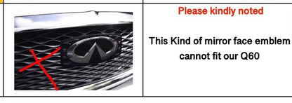 Infiniti Q60 RGB LED Grille Emblem Color Changing Gloss Black 2017-2022