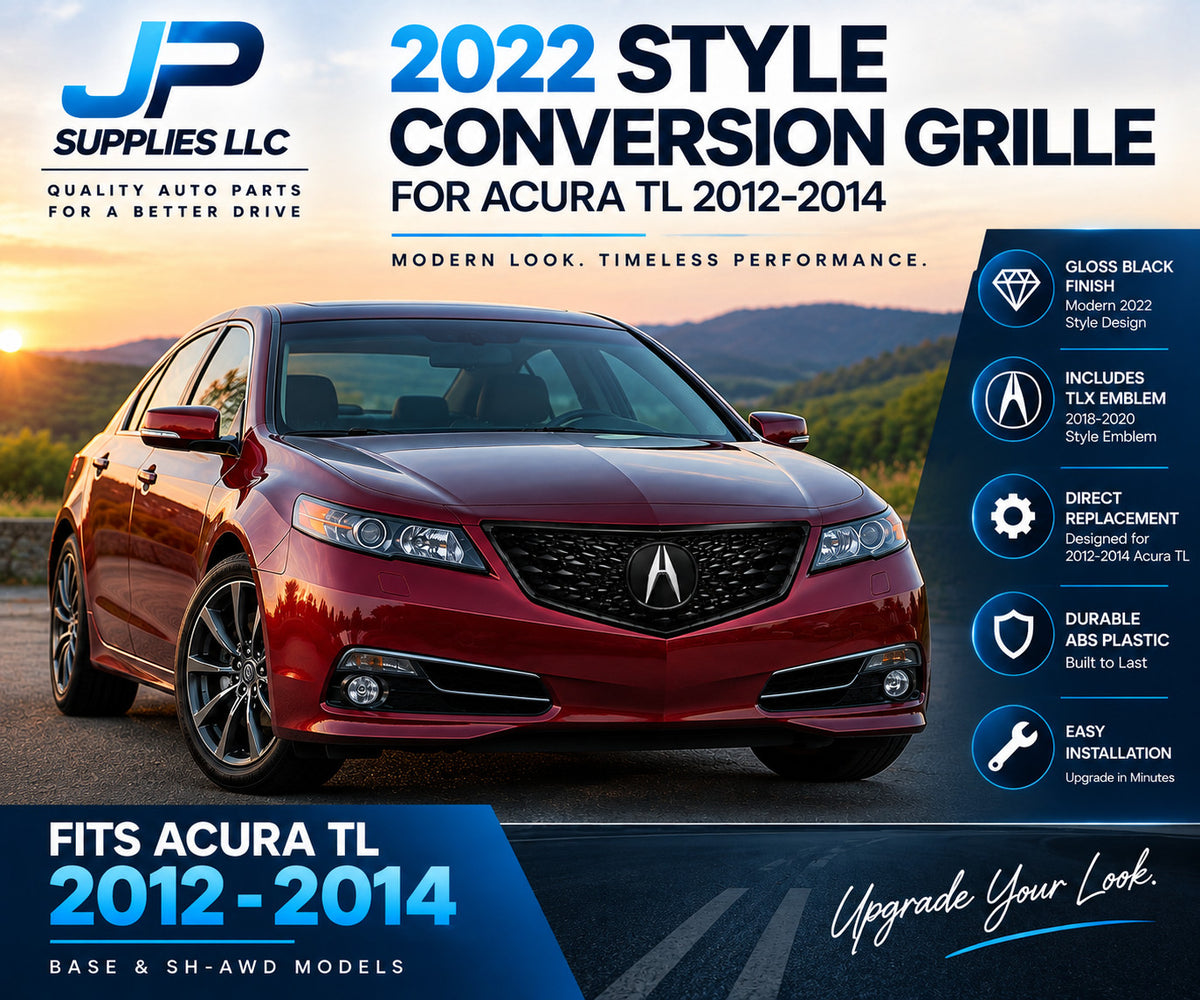 Fits Acura TL 2012-2014 2022 Style Conversion Grille & Emblem Kit Gloss Black
