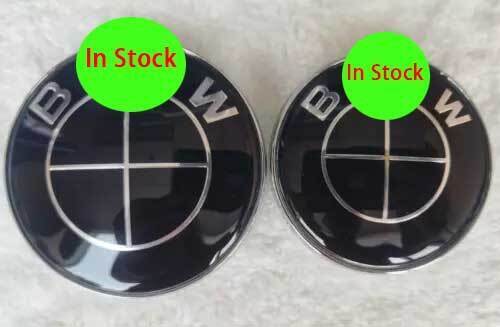 NEW Hood & Trunk Emblems 82mm&74mm All Black For BMW Badge 51148132375
