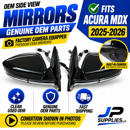 Genuine OEM Side View Mirror Pair w/ Camera Fits Acura MDX 2025 2026