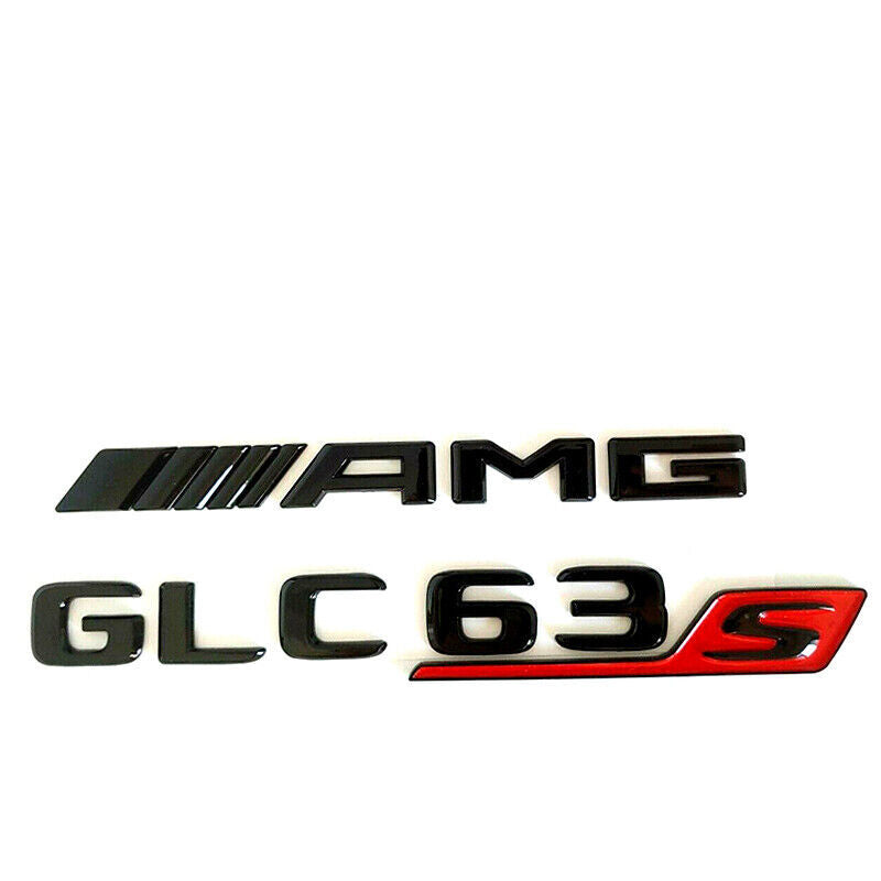 GLC63S SUV AMG V8 BITURBO 4MATIC+ Rear Star Emblem Black Combo Set Mercedes X253