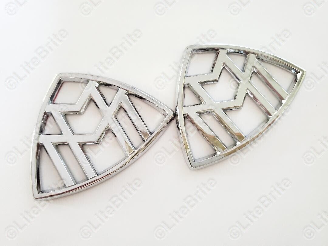 1Pair Chrome Silver Mercedes-Benz Maybach LH,RH Side Fender Sticker Emblem Badge